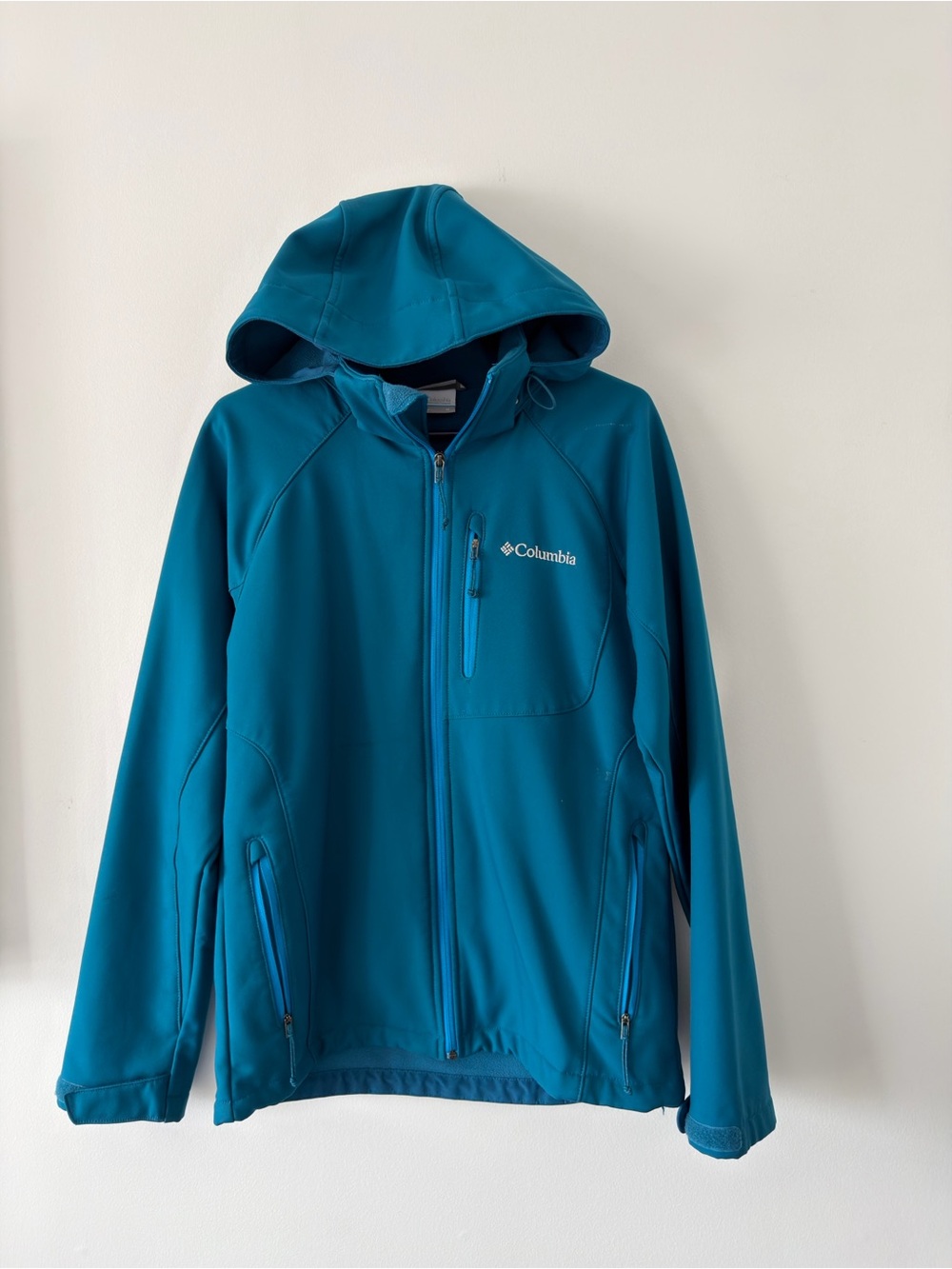 Columbia  Mens Teal Hooded Softshell Jacket